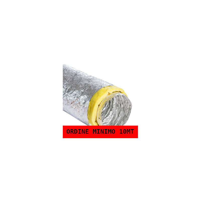 CONDOTTO FLESSIBILE IN ALLUMINIO DOPPIA PARETE Temp.: -20° +140° – Classe 1 LUNGHEZZA 10 MT PER IMPIANTI CANALIZZATI  GV CLIM