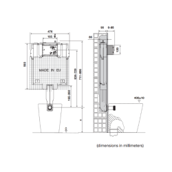 CASSETTA DI SCARICO MECCANICA OLI 70 PLUS DIRECT PER MURATURA 0885005