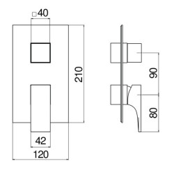 KIT PARTE ESTERNA SEVEN INCASSO DOCCIA 2 VIE Nobili Rubinetterie