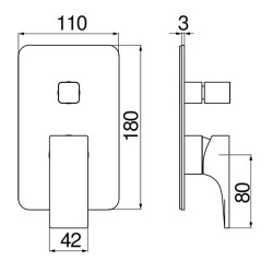 KIT PARTE ESTERNA DOCCIA CON DEVIATORE SEVEN SE124100/ECR Nobili Rubinetterie