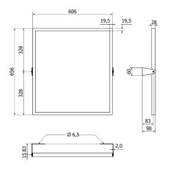 350N-E SPECCHIO CON INCLINAZIONE REGOLABILE BIANCO PER DISABILI Thermomat