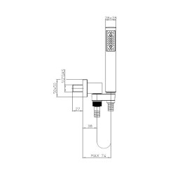 SET DOCCETTA CUBE FLESSIBILE L.150cm CR C55001C00030004 BOSSINI