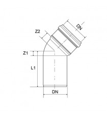 x 5 HTB CURVA AD INNESTO a 45° SCARICO SANITARIO Nicoll Redi