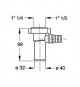 ATTACCO LAVATRICE 1"1/2 x 40 1822AR64B0 BONOMINI