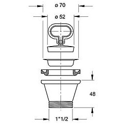 PILETTA PER LAVELLO INOX 1"1/2 1944MG64B0 BONOMINI