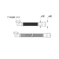 MAGIKONE JOLLIFLEX CURVO CON ROSONE 1 1/4"x32/40 9374FM54B0 BONOMINI