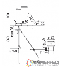 MISCELATORE BIDET LIVE LV00119/1CR NOBILI