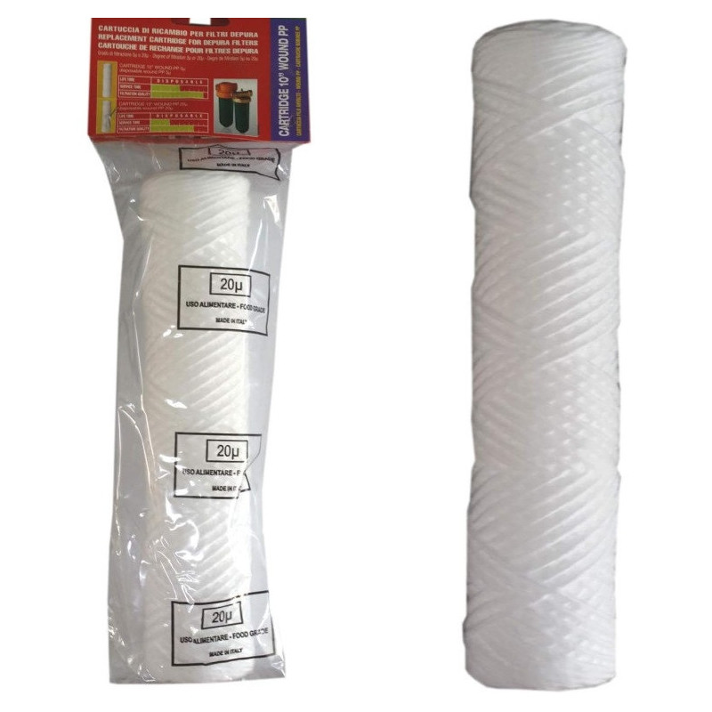 CARTUCCIA FILO AVVOLTO PER FILTRO PP 7" 20u GEL 103.030.30
