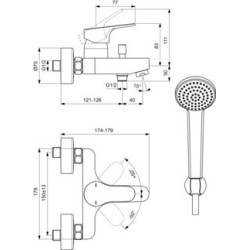 MISCALTORE ESTERNO VASCA DOCCIA IDEAL STANDARD CERABASE BD600AA